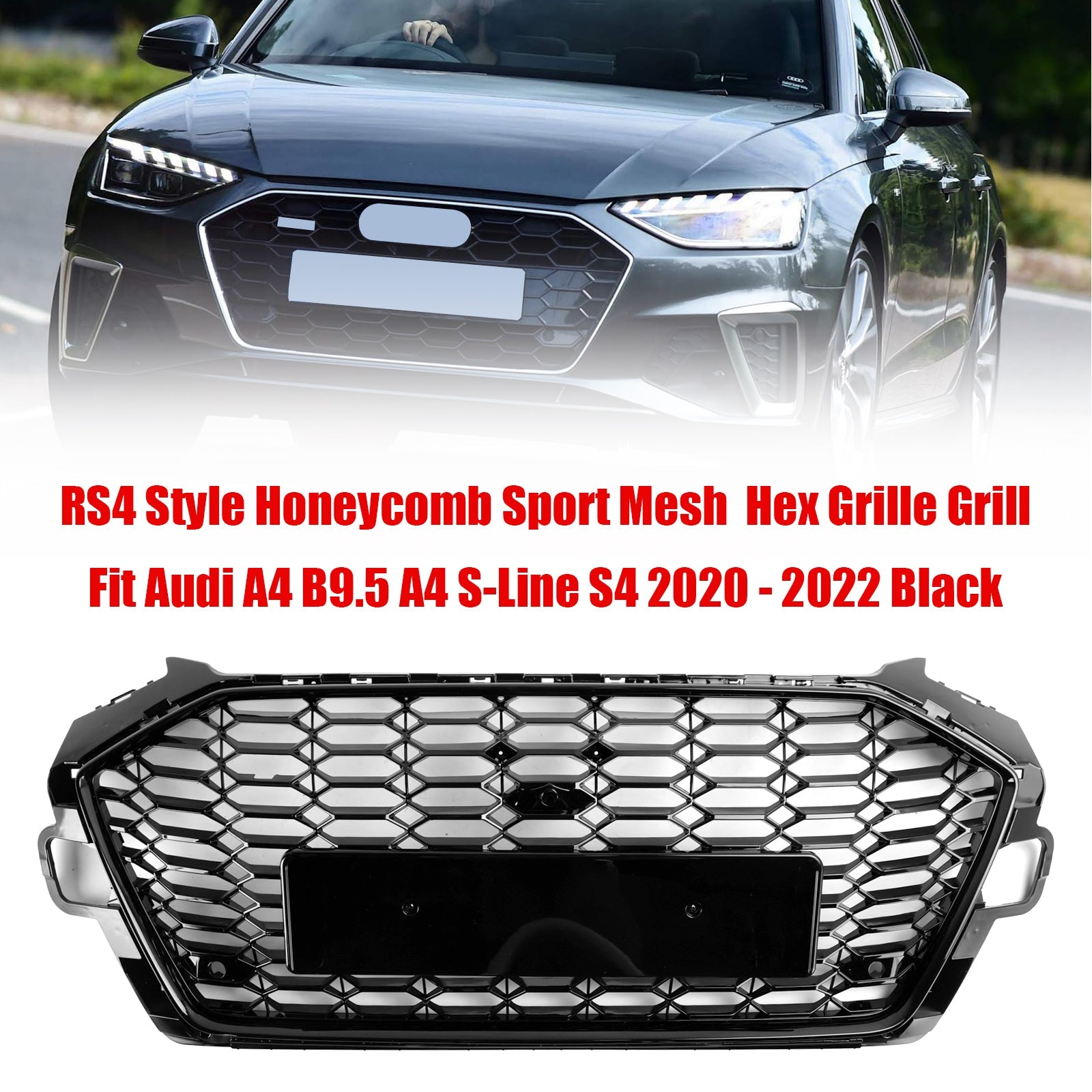 2020-2022 Audi A4 B9.5 A4 S-Line S4 RS4 Style Front Bumper Grill Grille 8W0853651D