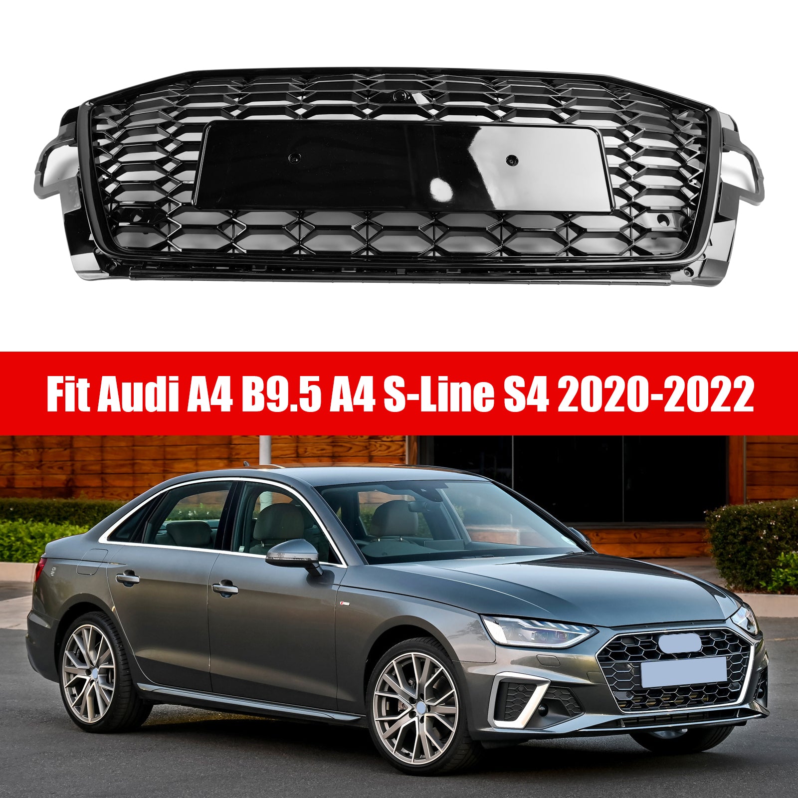2020 2021 2022 Audi A4 B9.5 A4 S-Line S4 RS4 Style Front Bumper Grill Grille 8W0853651D