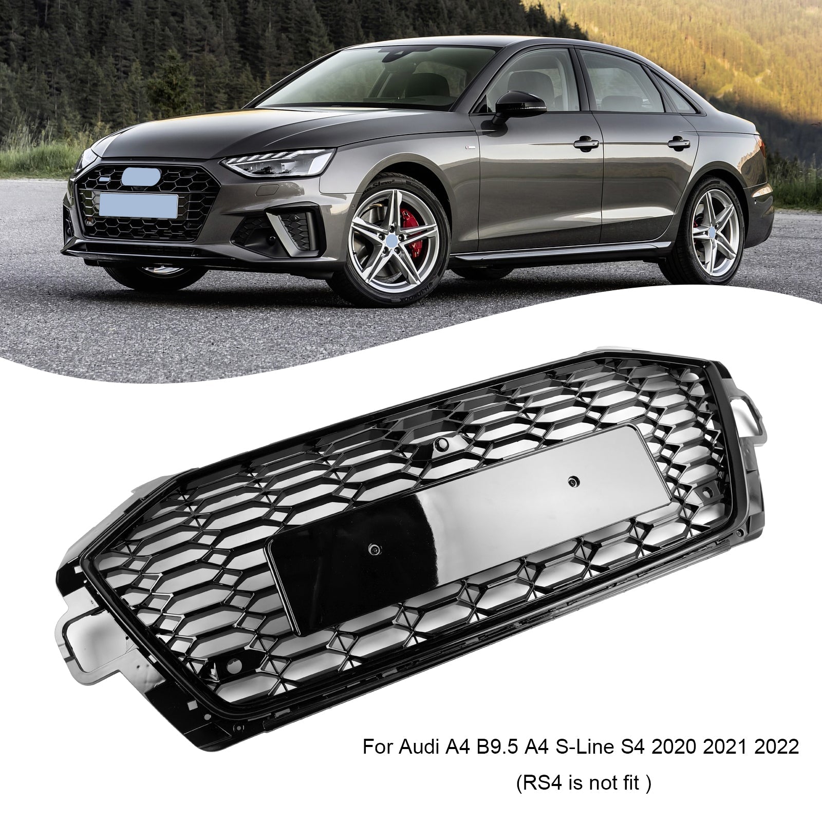 2020 2021 2022 Audi A4 B9.5 A4 S-Line S4 RS4 Style Front Bumper Grill Grille 8W0853651D