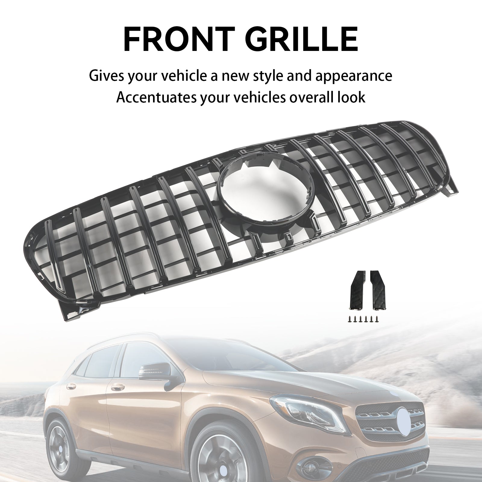 2017 2018 2019 Mercedes Benz GLA W156 X156 Front Grill Grille Facelift Black