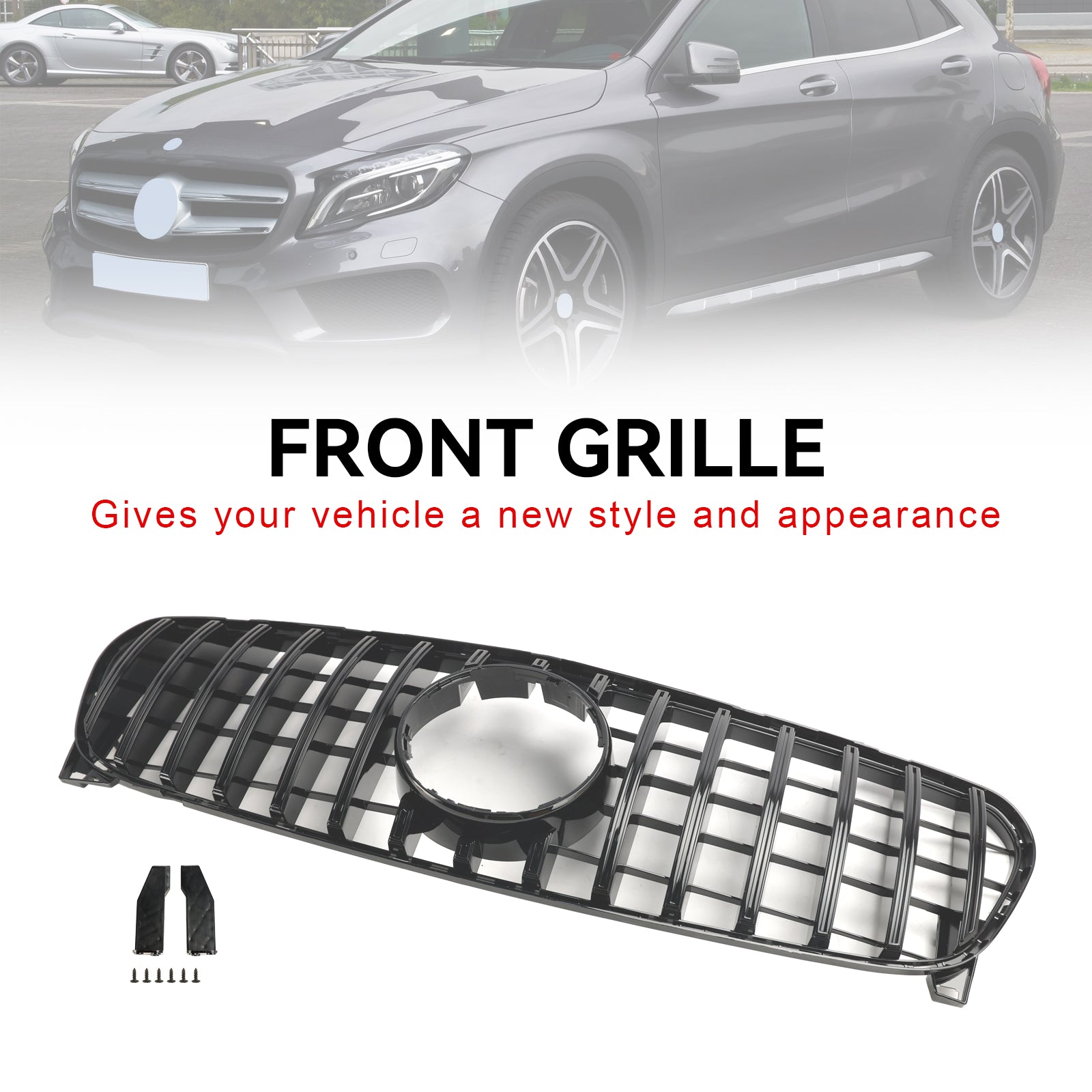 2017 2018 2019 Mercedes Benz GLA W156 X156 Front Grill Grille Facelift Black
