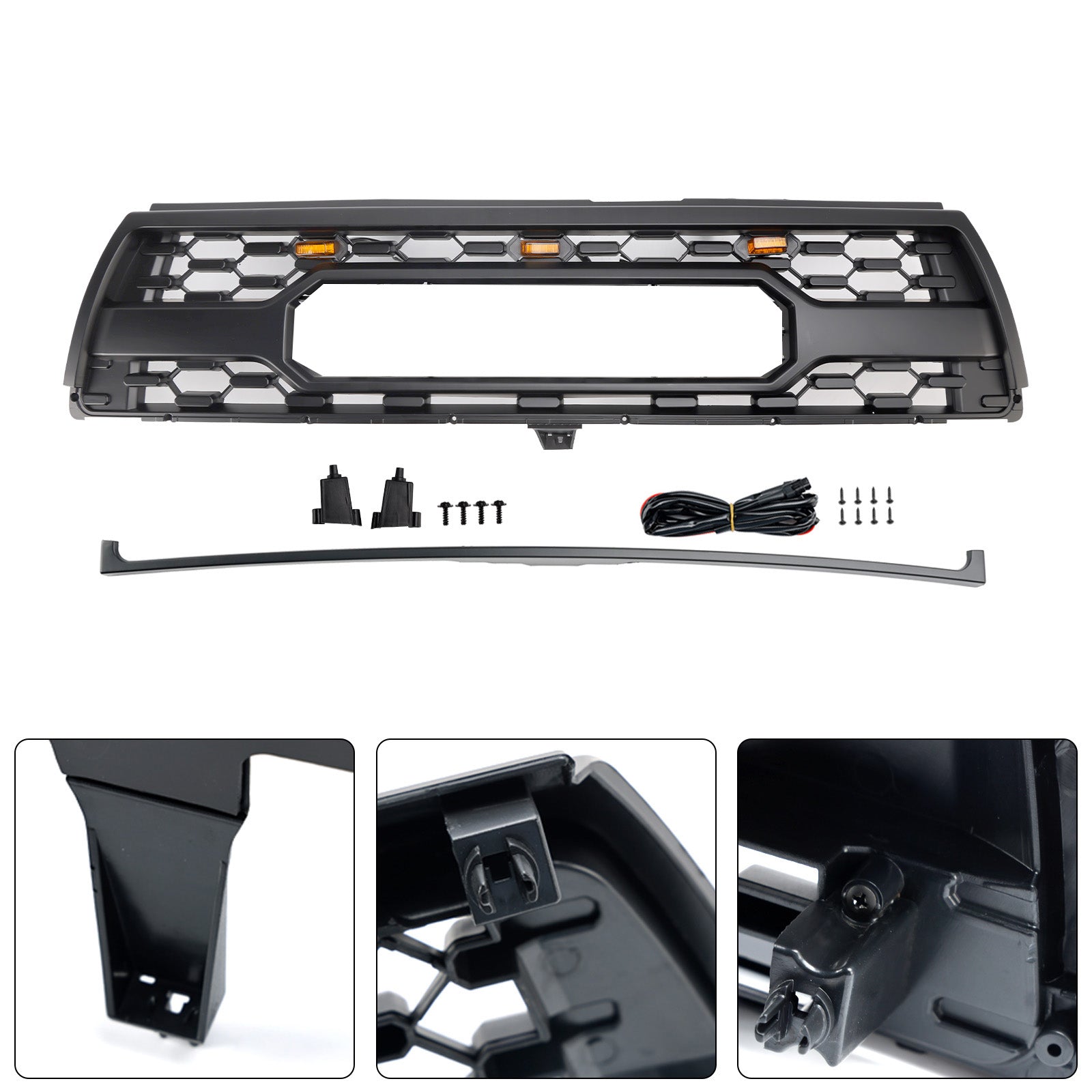 1996-2000 Toyota 4Runner With Led Matte Black Front Bumper Grill Grille