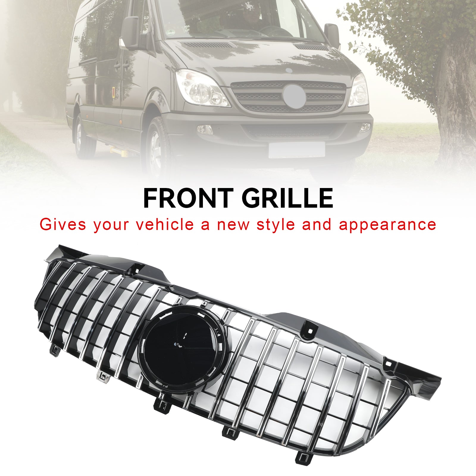 2006 2007 2008 2009 2010 2011 2012 2013 Mercedes Benz Sprinter W906 Front Bumper Grill Grille Chrome