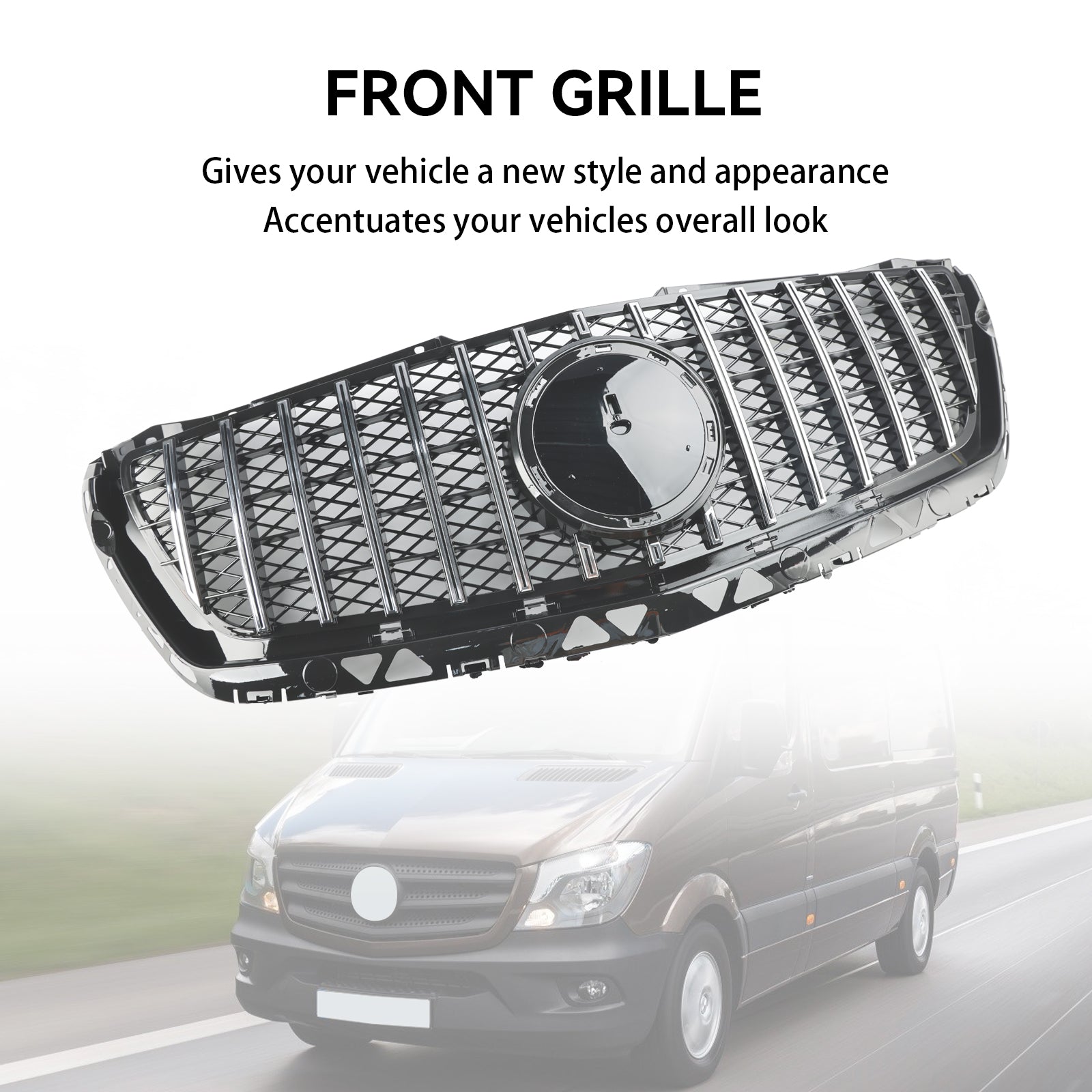 2014-2018 Mercedes Benz Sprinter W906 Front Bumper Grill Grille Chrome