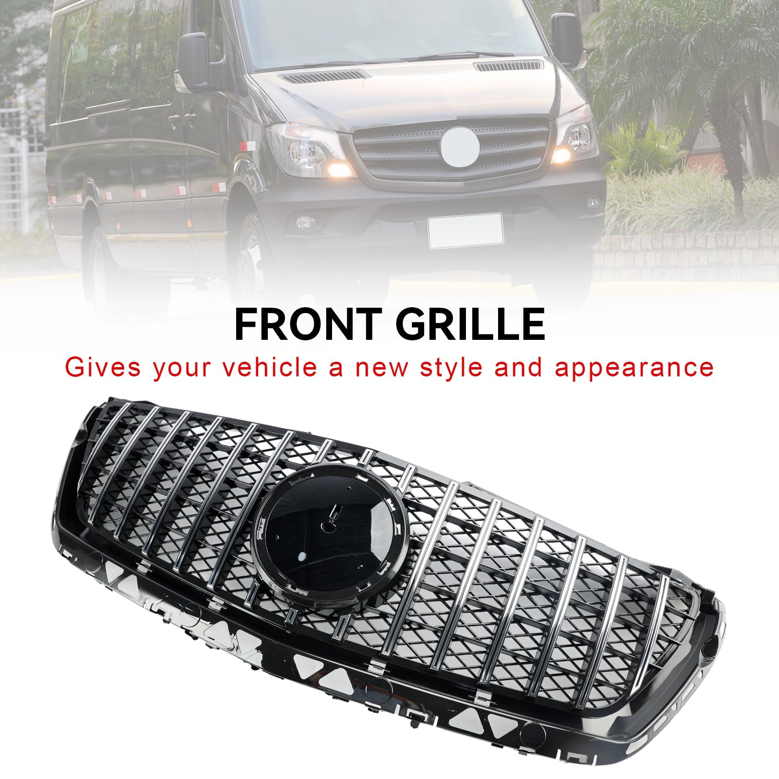 2014-2018 Mercedes Benz Sprinter W906 Front Bumper Grill Grille Chrome