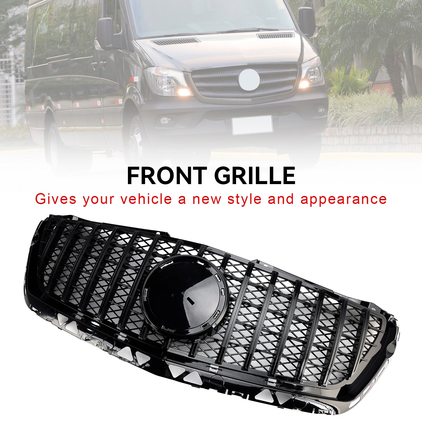 2014-2018 Mercedes Benz Sprinter W906 Front Bumper Grille Grill Black