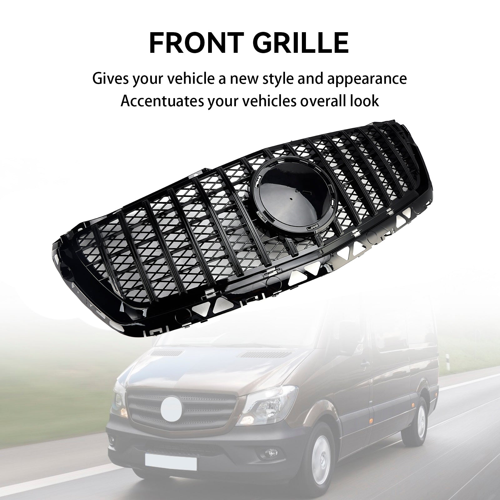 2014-2018 Mercedes Benz Sprinter W906 Front Bumper Grille Grill Black