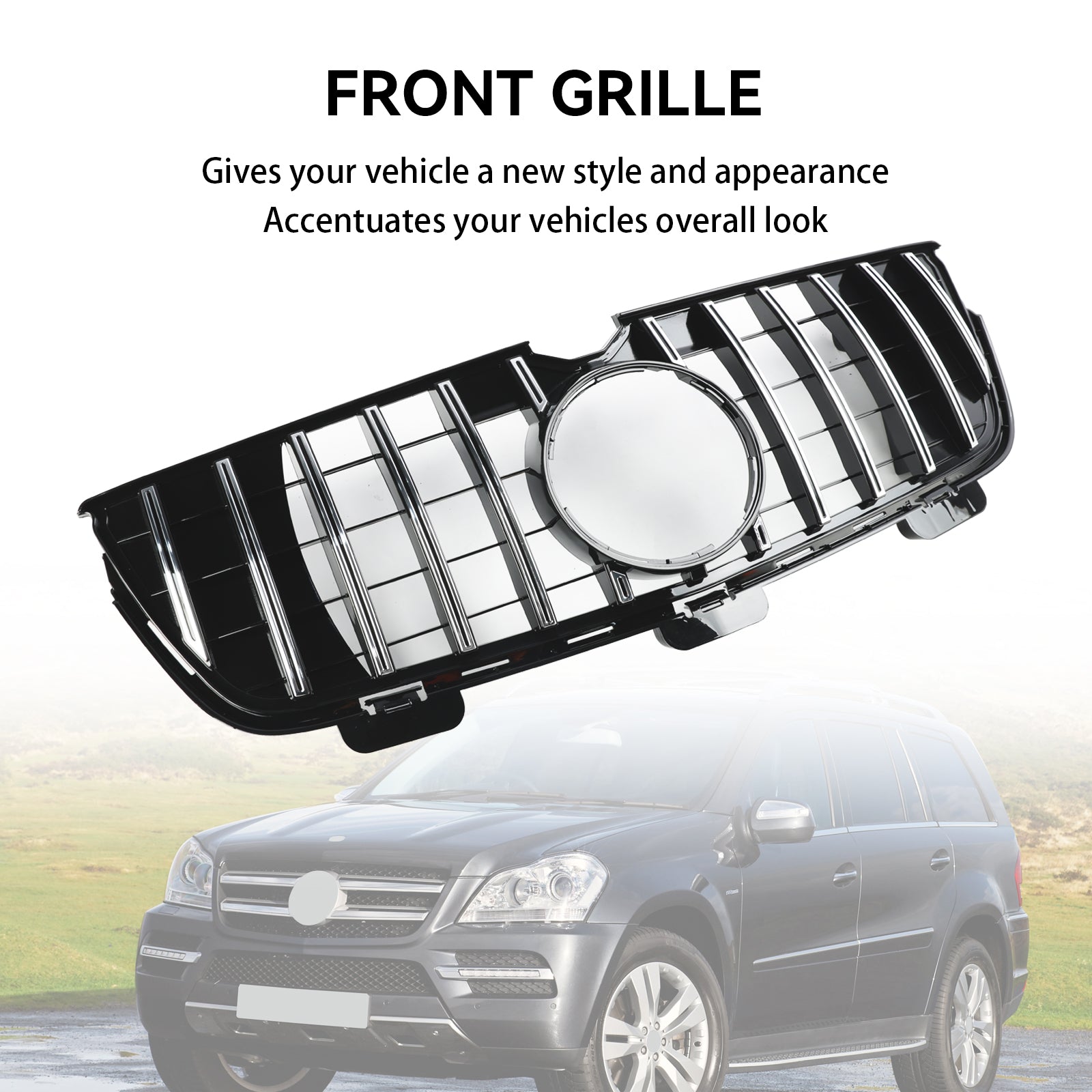 2010-2012 Mercedes-Benz GL X164 GL450 GL500 Front Bumper Grill Grille Chrome