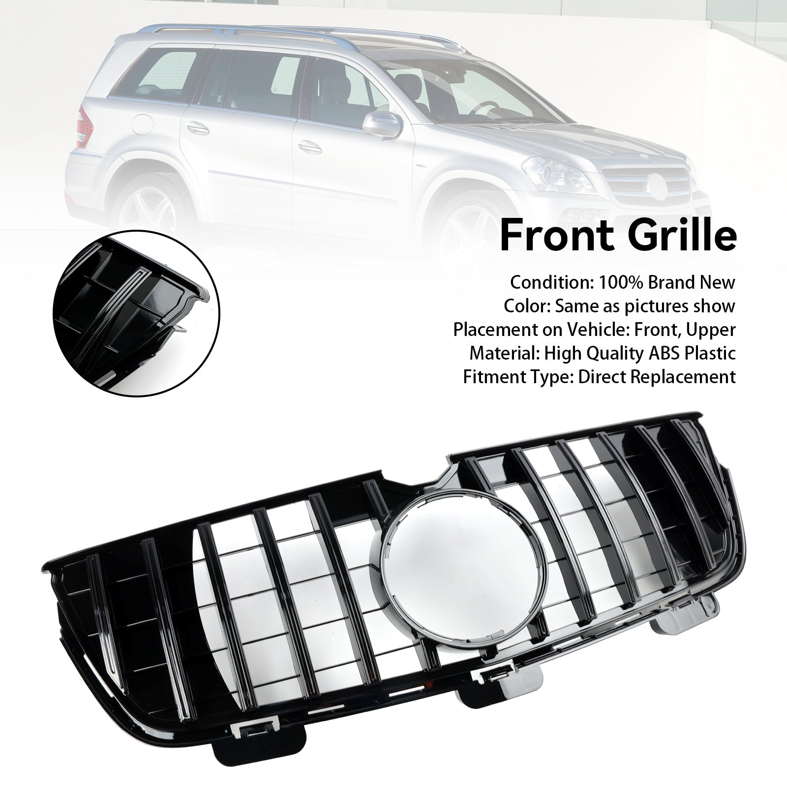2010-2012 Mercedes-Benz GL X164 GL450 GL500 Front Bumper Grill Grille Chrome