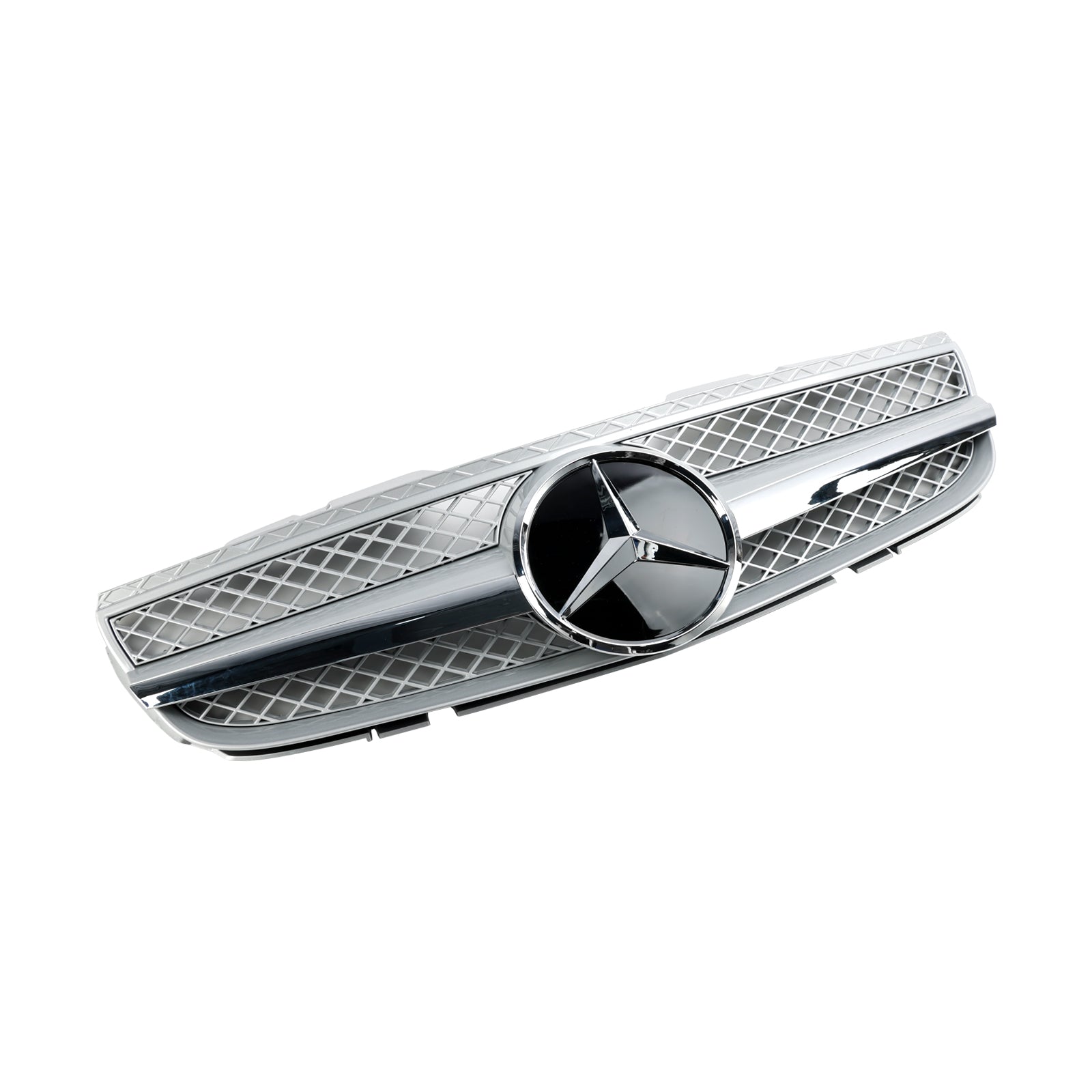 R230 SL550 SL600 2007-2008 Mercedes Benz 1 Fin Star Front Bumper Upper Grill