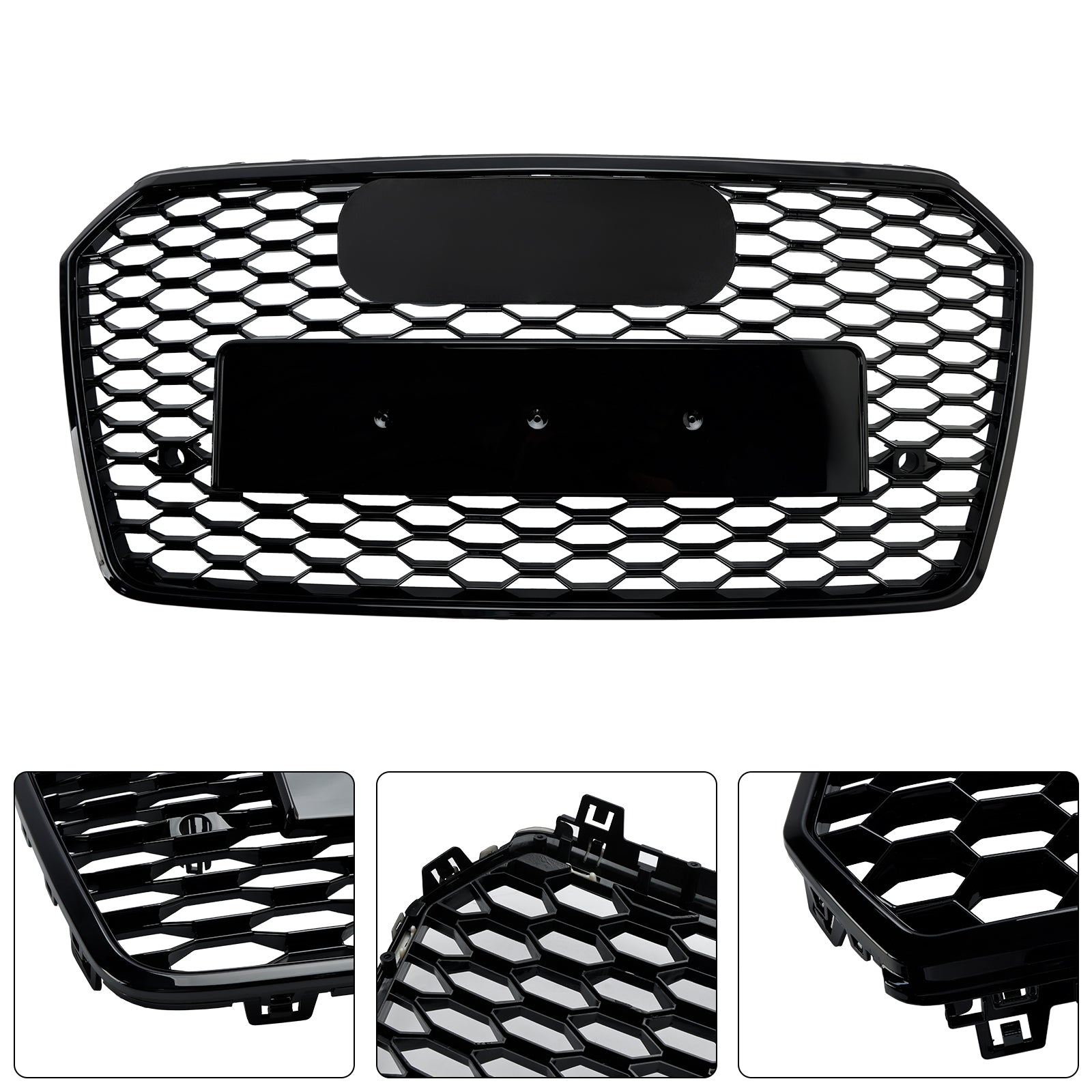 2016-2018 Audi A7 C7 S7 RS7 Style Honeycomb Front Bumper Grille Grill Black