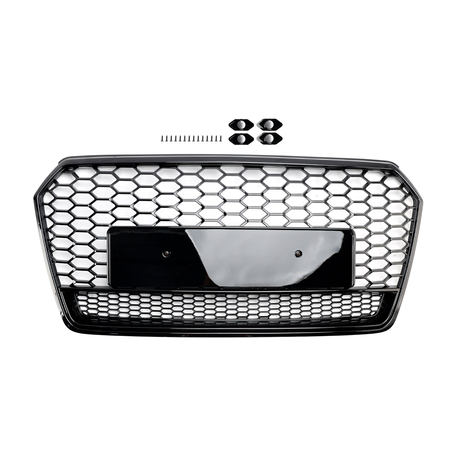 Audi A7 C7 S7 2016-2018 RS7 Style Honeycomb Front Bumper Grill Grille Black