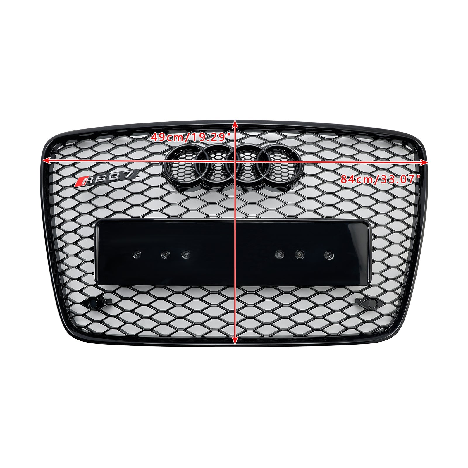 Audi Q7 2005-2015 Gloss Black Front Bumper Radiator Vent Mesh Grille Grill