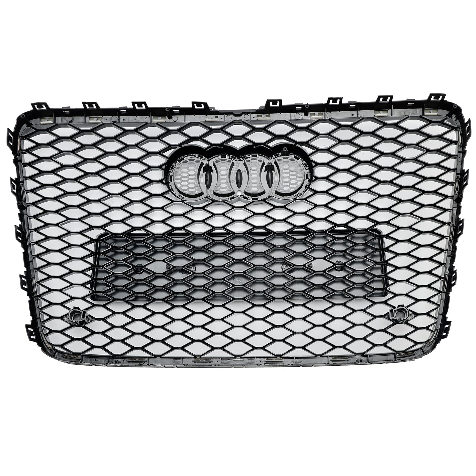 Audi Q7 2005-2015 Gloss Black Front Bumper Radiator Vent Mesh Grille Grill