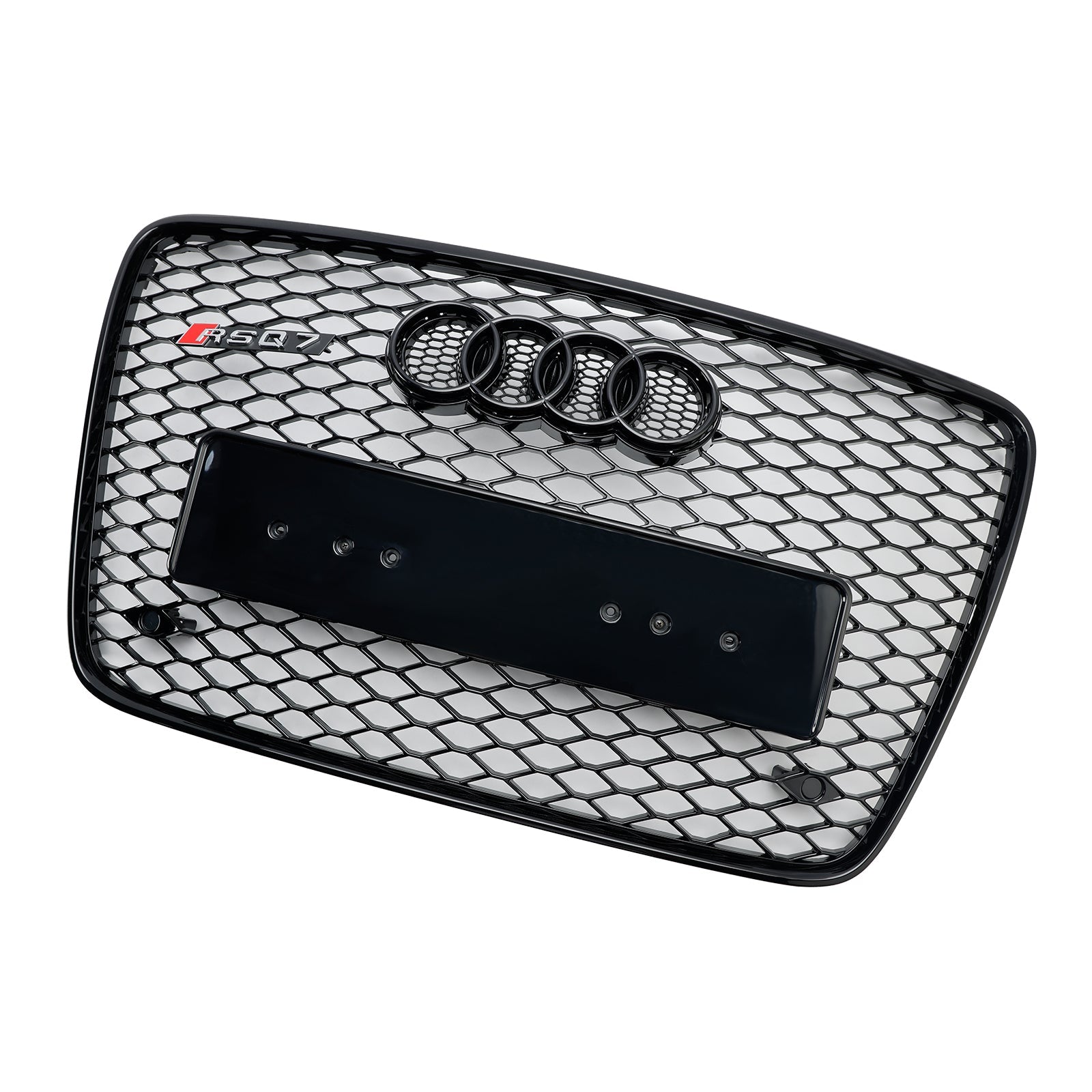 Audi Q7 2005-2015 Gloss Black Front Bumper Radiator Vent Mesh Grille Grill