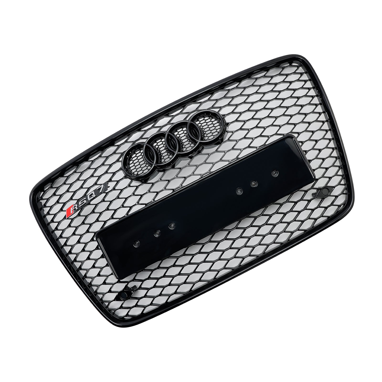 Audi Q7 2005-2015 Gloss Black Front Bumper Radiator Vent Mesh Grille Grill