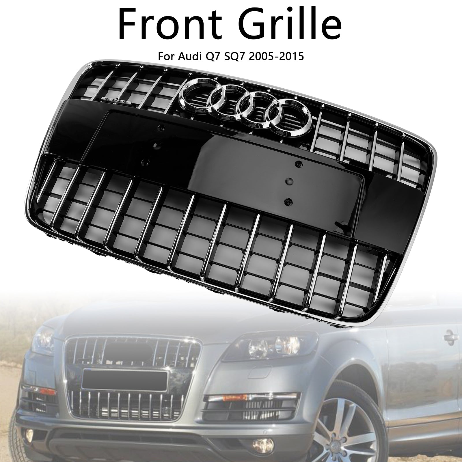 Audi Q7 SQ7 2005-2015 Sport Style Front Bumper Radiator Grille Grill
