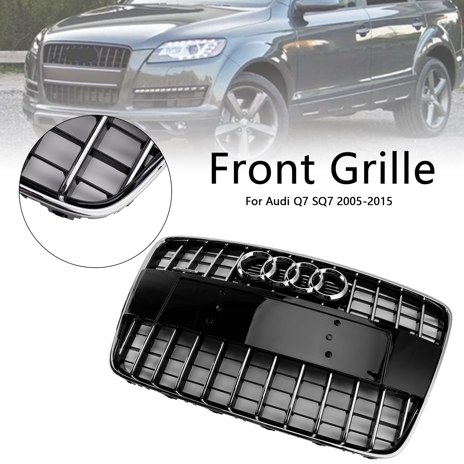 Sport Style 2005-2015 Audi Q7 SQ7 Front Bumper Radiator Grille Grill