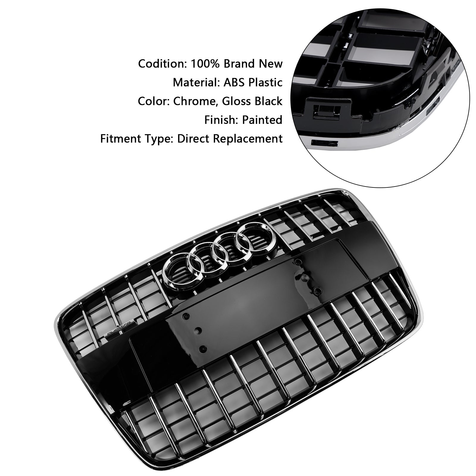 Sport Style 2005-2015 Audi Q7 SQ7 Front Bumper Radiator Grille Grill