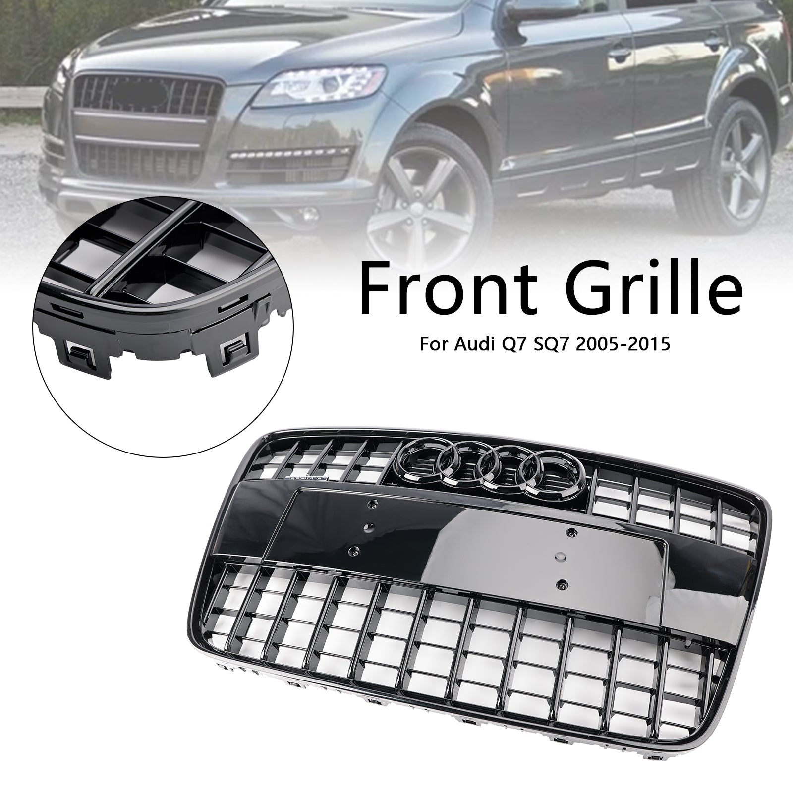 2005-2015 Audi Q7 SQ7 Sport Style Front Bumper Radiator Grill Grille