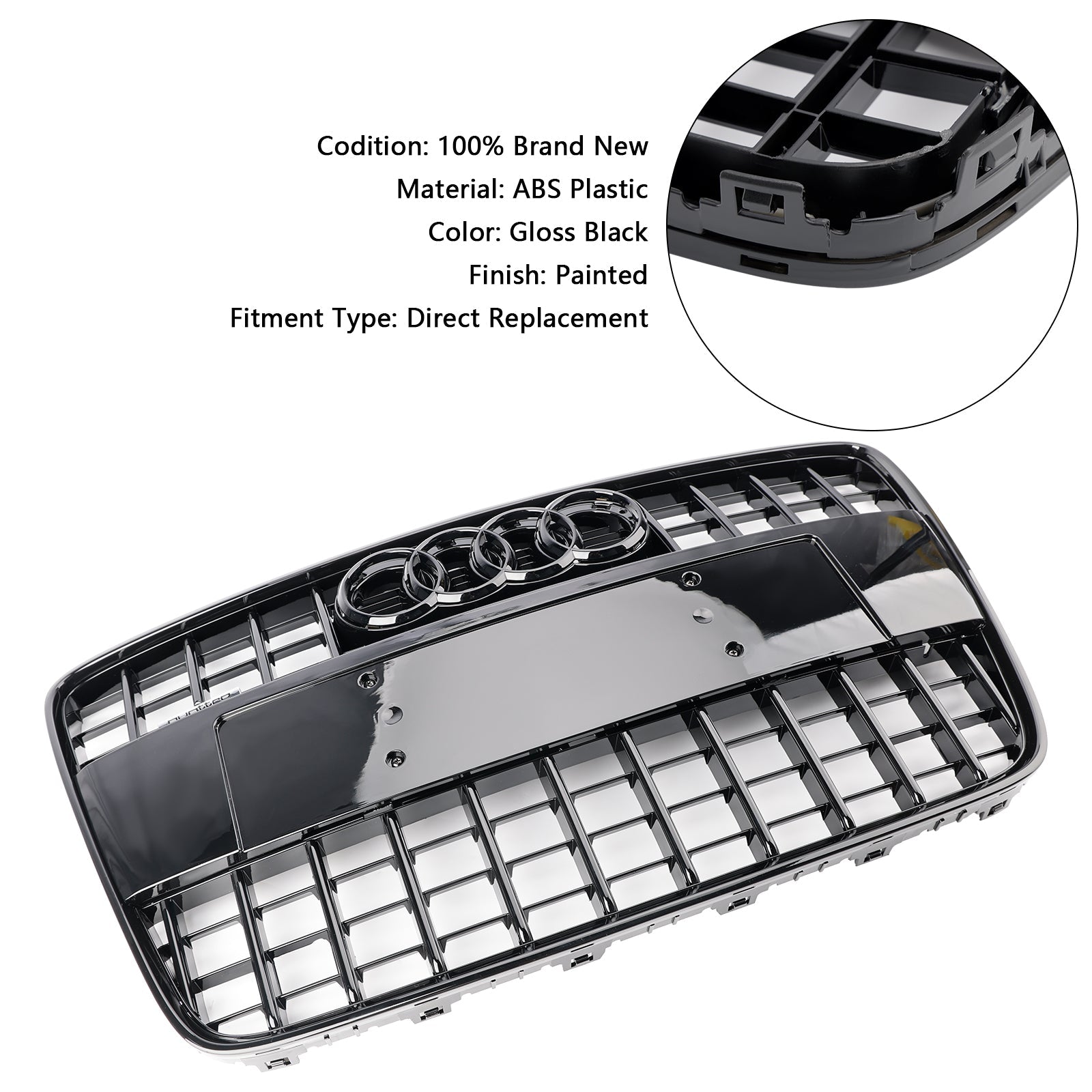 2005-2015 Audi Q7 SQ7 Sport Style Front Bumper Radiator Grill Grille