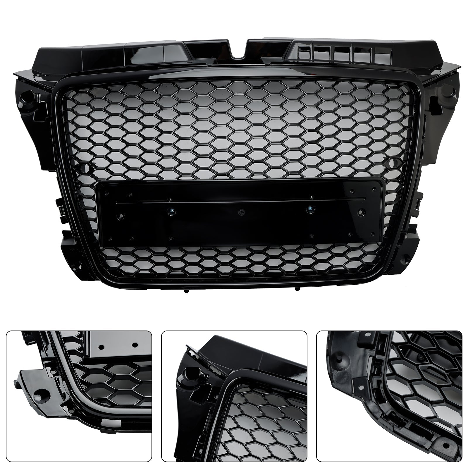 2008 2009 2010 2011 2012 2013 Audi A3 8P RS3 Style Honeycomb Front Bumper Grille Grill