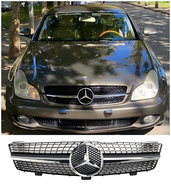 2008 2009 2010 Mercedes-Benz CLS-Class W219 C219 CLS500 Diamond Front Radiator Grille Grill