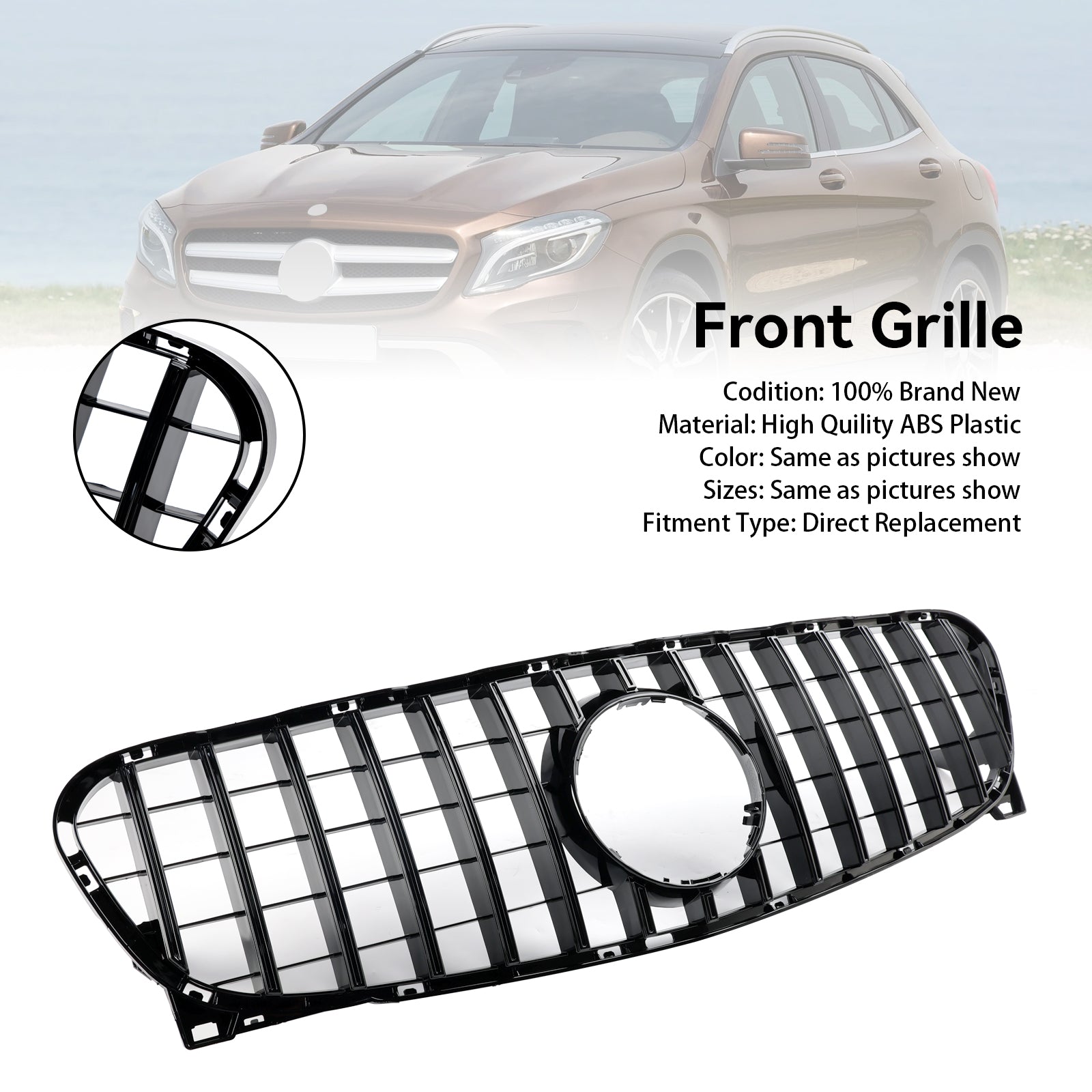 2013 2014 2015 2016 2017 GLA-Class W156 X156 GLA180 GLA250 Mercedes Benz Front Radiator Grille Grill 156 888 04 60