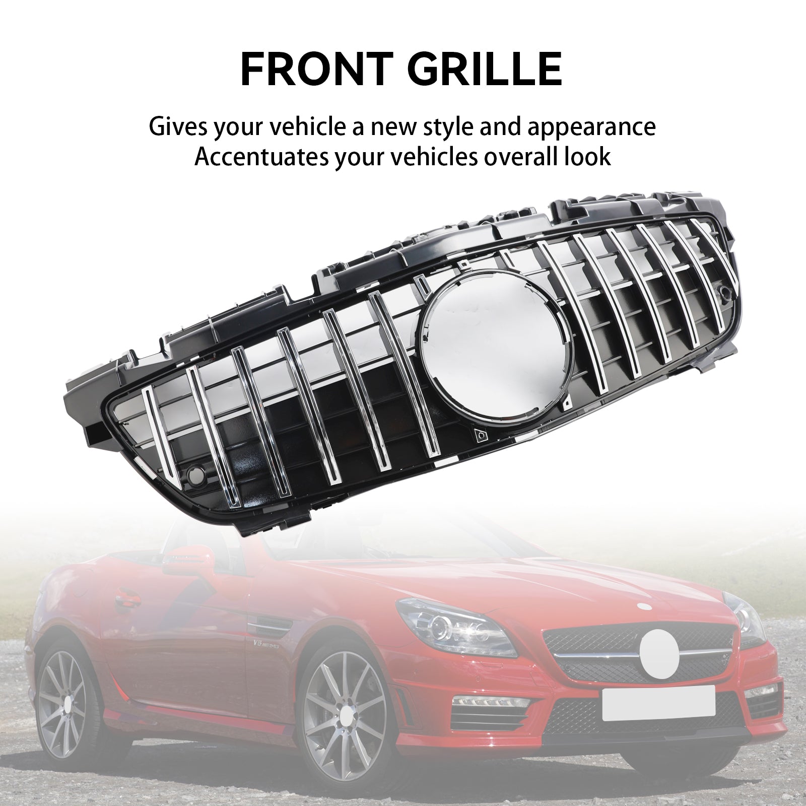 2011 2012 2013 2014 2015 2016 Mercedes SLK-Class R172 SLK55 Chrome Front Radiator Grill Grille