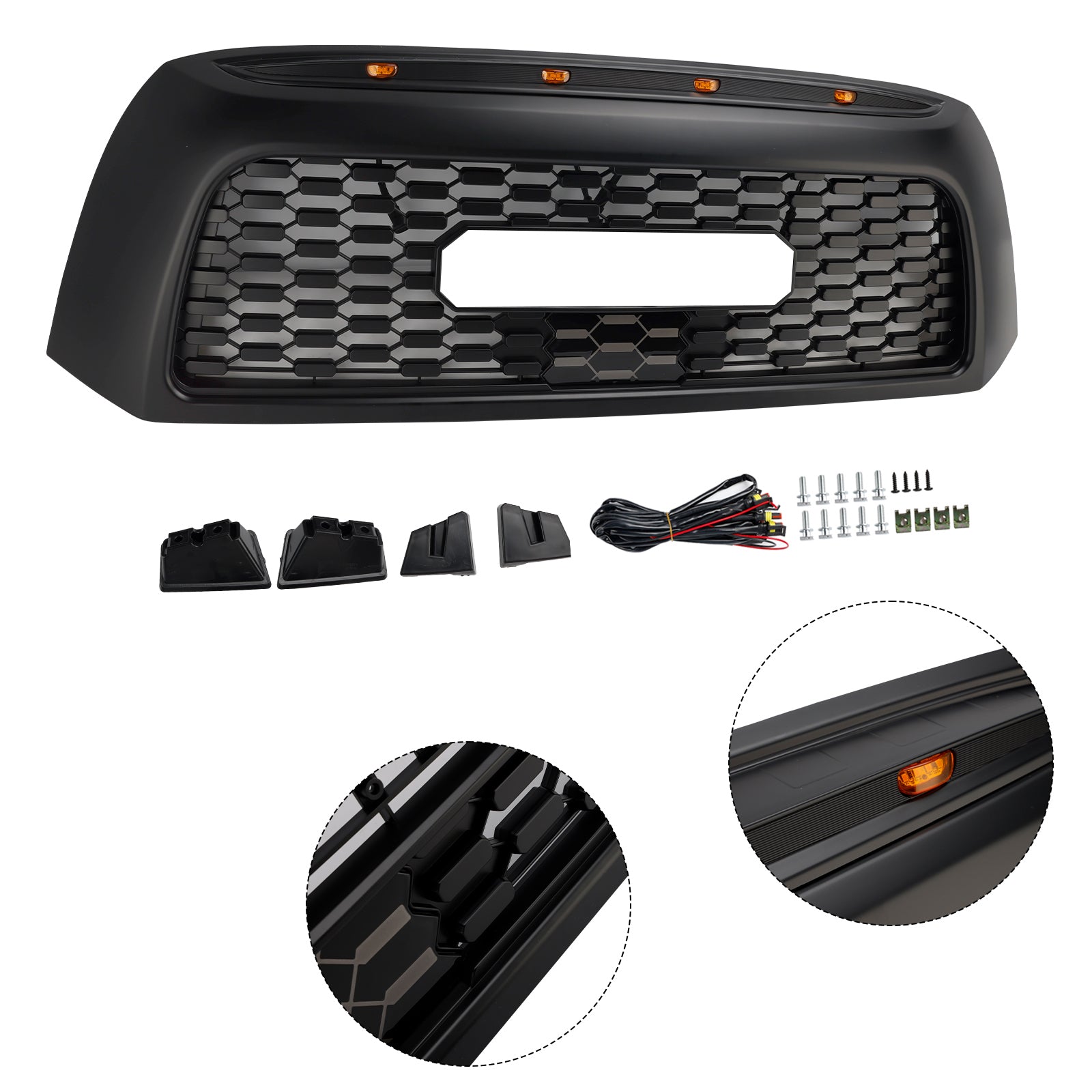 2006-2009 Toyota Tundra TRD PRO Honeycomb Front Bumper Grill Grille Black