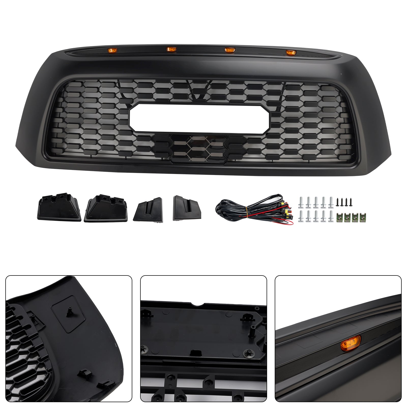 2006-2009 Toyota Tundra TRD PRO Honeycomb Front Bumper Grill Grille Black