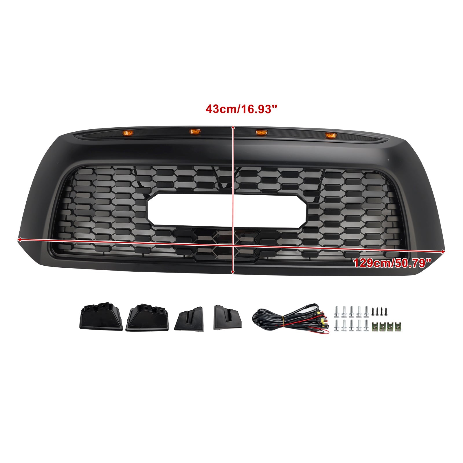 2006-2009 Toyota Tundra TRD PRO Honeycomb Front Bumper Grill Grille Black