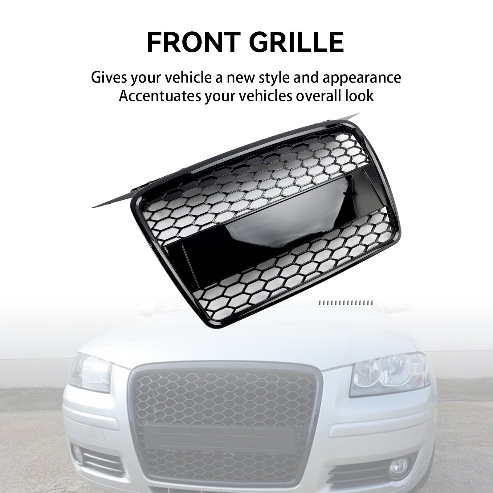 2004 2005 2006 2007 2008 Audi A3 8P Pre-Facelift RS3 Style Front Bumper Grill Grille 8P4853651A
