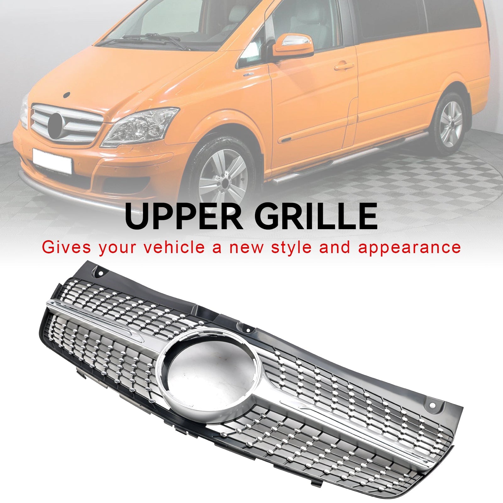 2011-2014 Mercedes Benz V-Class Viano W639 Diamond Front Bumper Grille