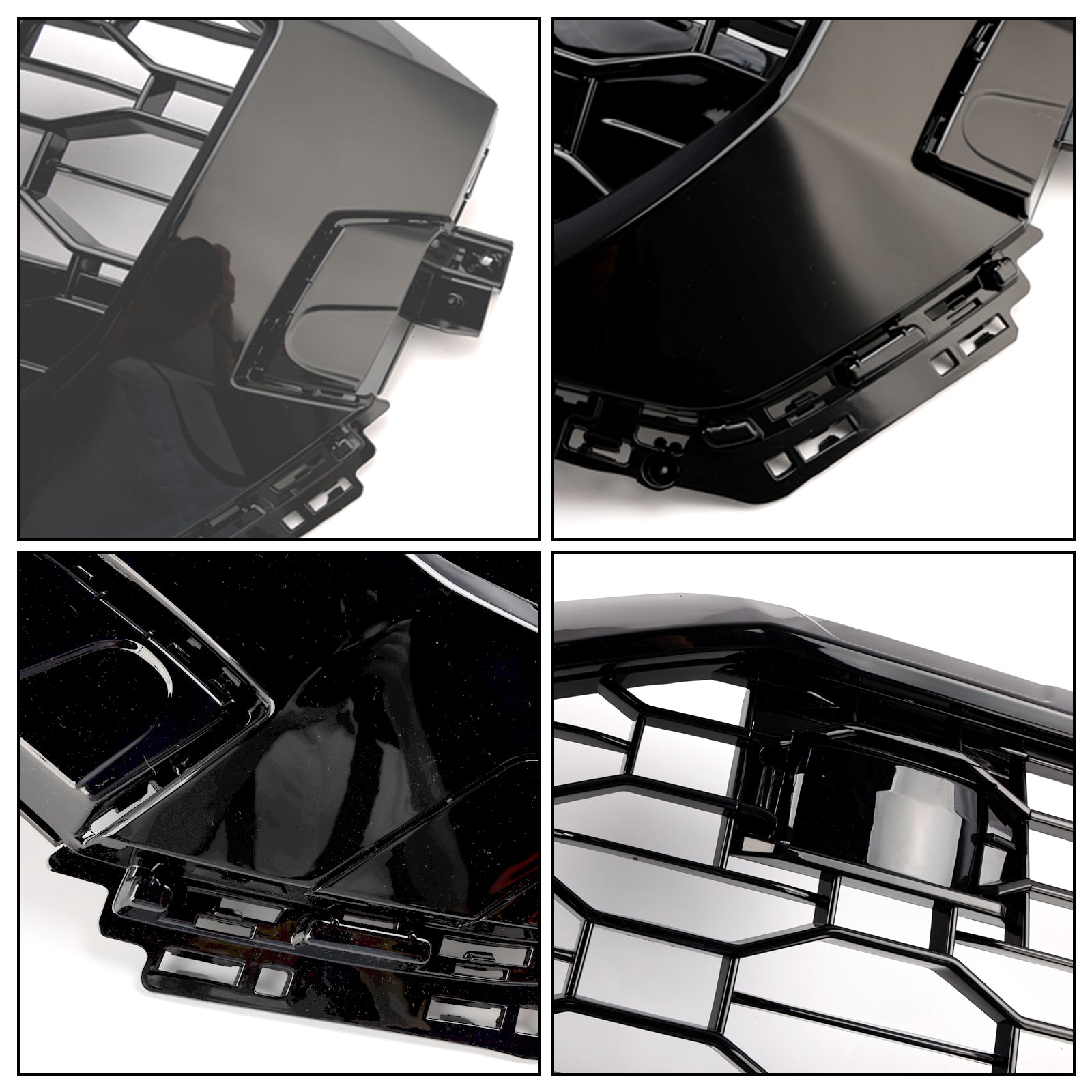 2019-2023 Audi Q8/SQ8 RSQ8 Style Gloss Black Front Honeycomb Mesh Grille