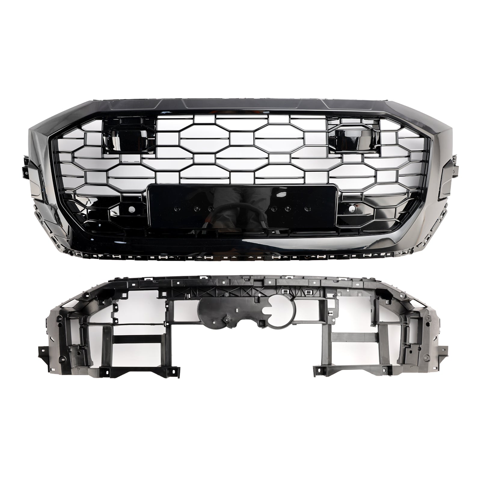 2019-2023 Audi Q8/SQ8 RSQ8 Style Gloss Black Front Honeycomb Mesh Grille