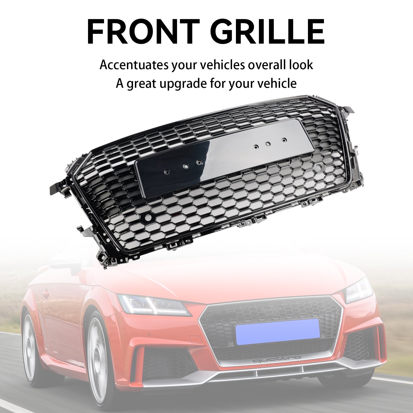 2014 2015 2016 2017 2018 2019 2020 2021 2022 2023 Audi TT MK3 FV 8S RS Style Front Honeycomb Grille Grill