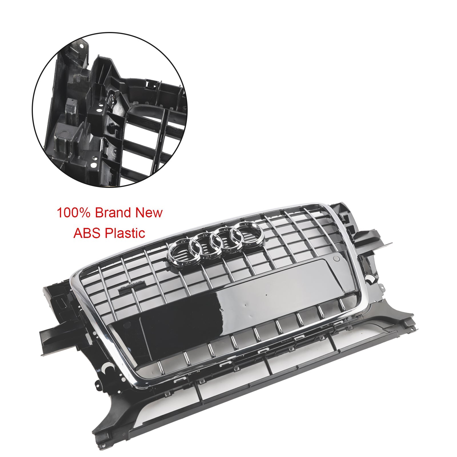 2009 2010 2011 2012 Audi Q5 SQ5 Front Bumper Grill Grille 8R0853651PT94 Chrome