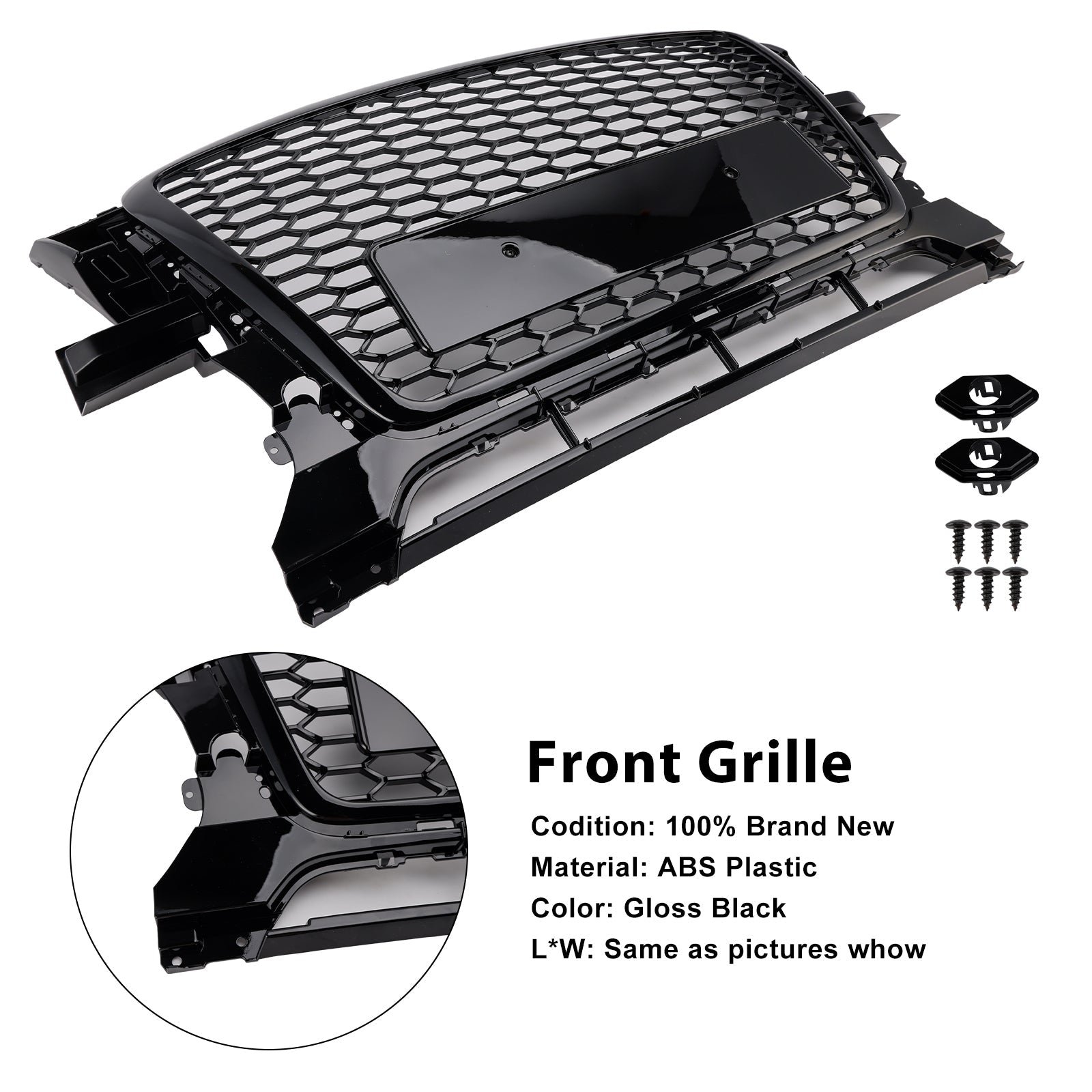 2009-2012 Audi Q5 Gloss Black Front Bumper Grill Grille 8R0853651B