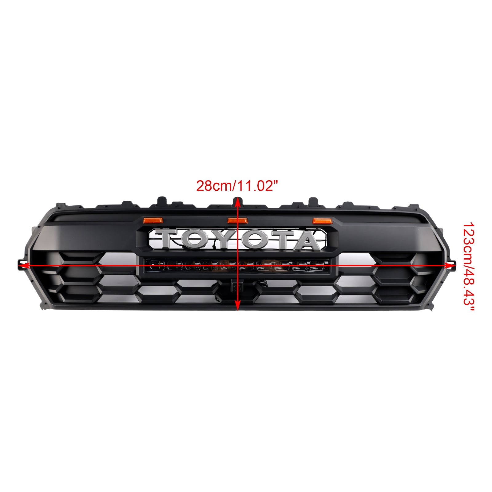 2024+ Toyota Tacoma Black Front Bumper Grille Grill With Led & Light Bar