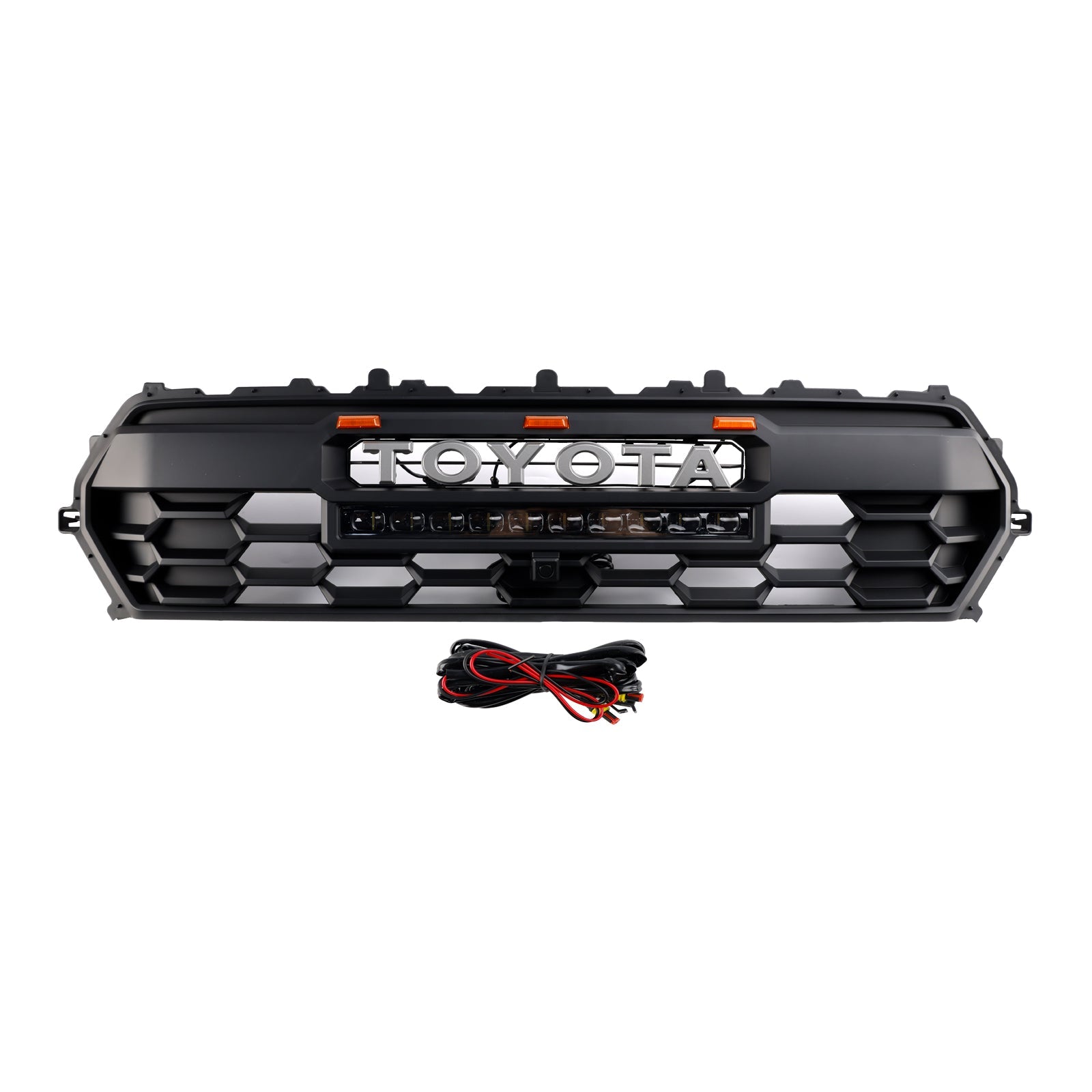 2024+ Toyota Tacoma Black Front Bumper Grille Grill With Led & Light Bar