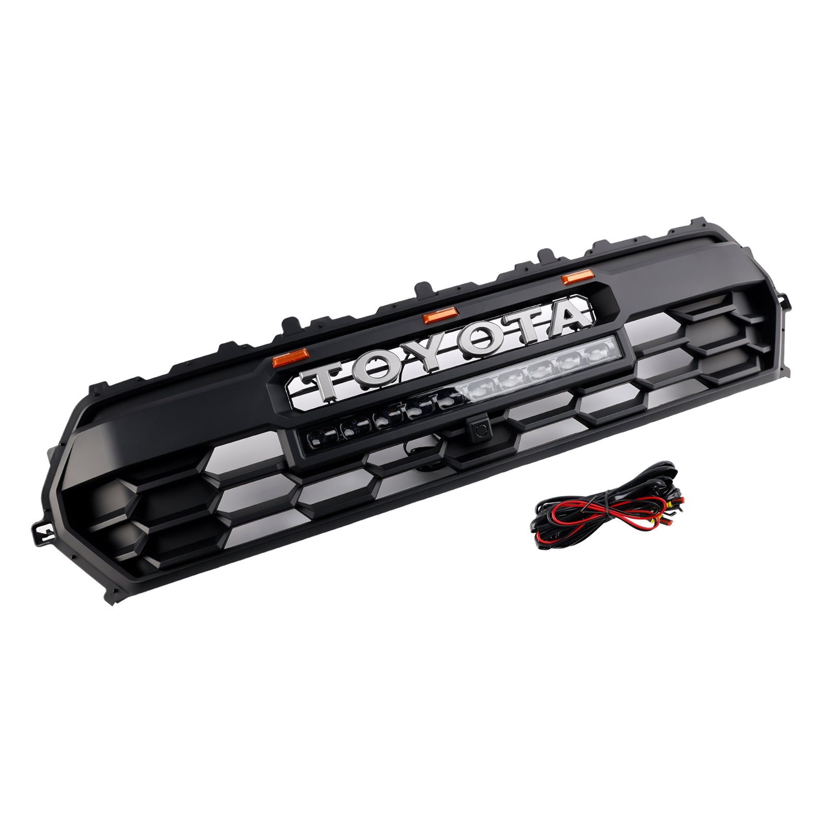 2024+ Toyota Tacoma Black Front Bumper Grille Grill With Led & Light Bar