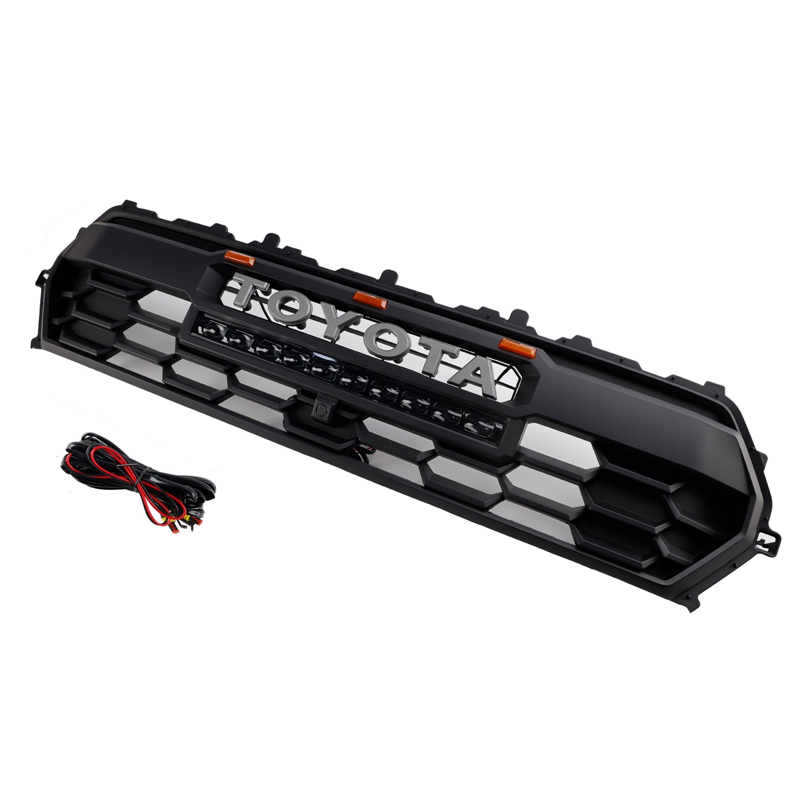 2024+ Toyota Tacoma Black Front Bumper Grille Grill With Led & Light Bar