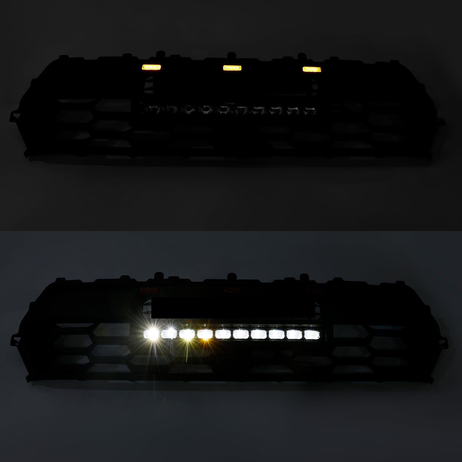 2024+ Toyota Tacoma Black Front Bumper Grill Grille With Led & Light Bar