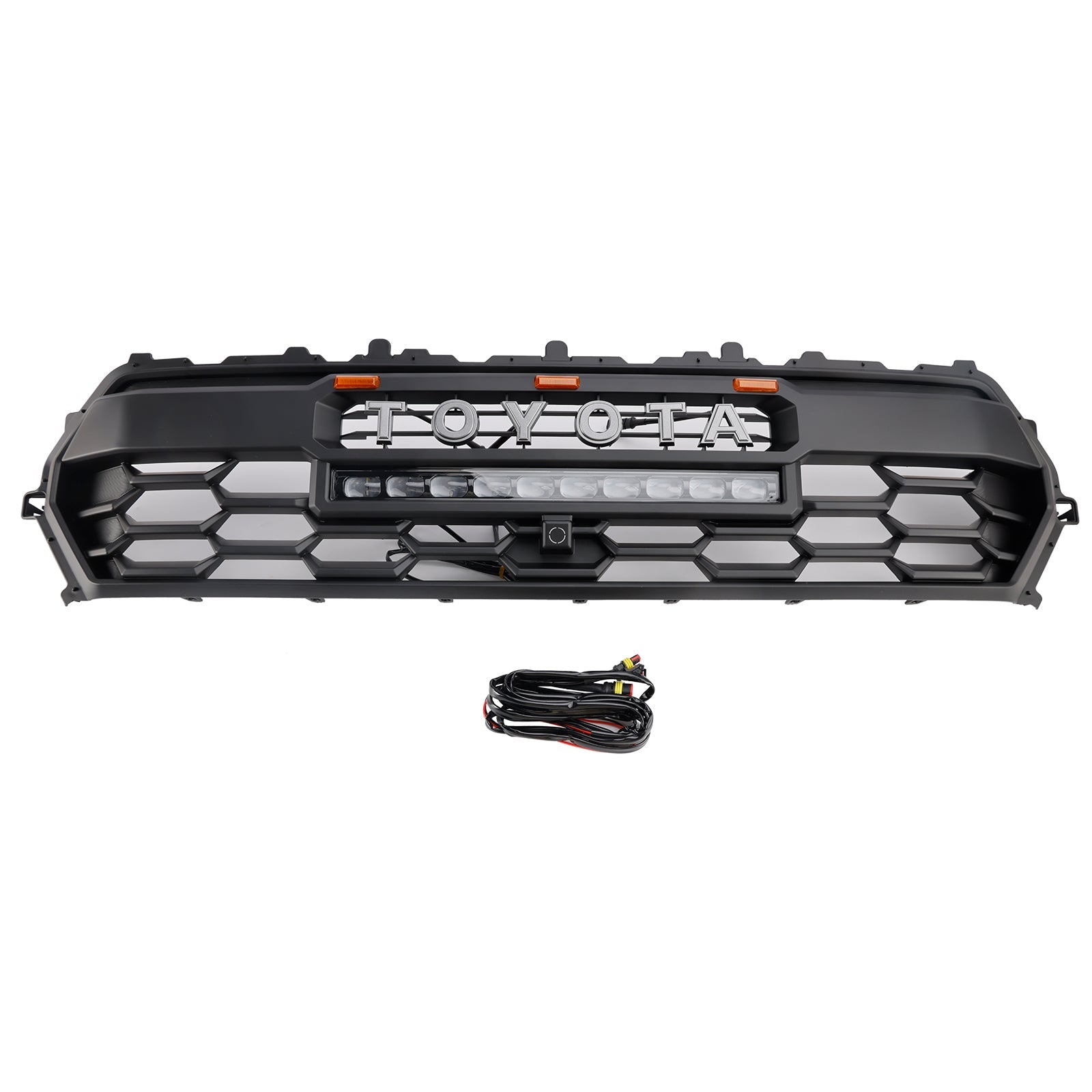 2024+ Toyota Tacoma Black Front Bumper Grill Grille With Led & Light Bar
