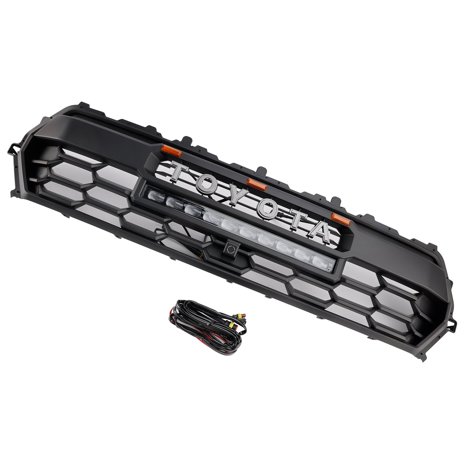 2024+ Toyota Tacoma Black Front Bumper Grill Grille With Led & Light Bar