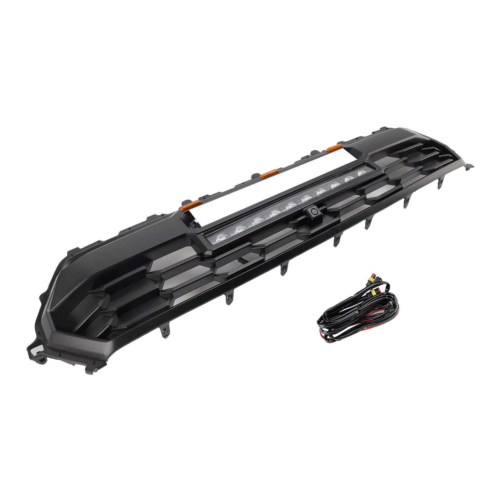 2024+ Toyota Tacoma With Led & Light Bar Black Front Bumper Grill Grille