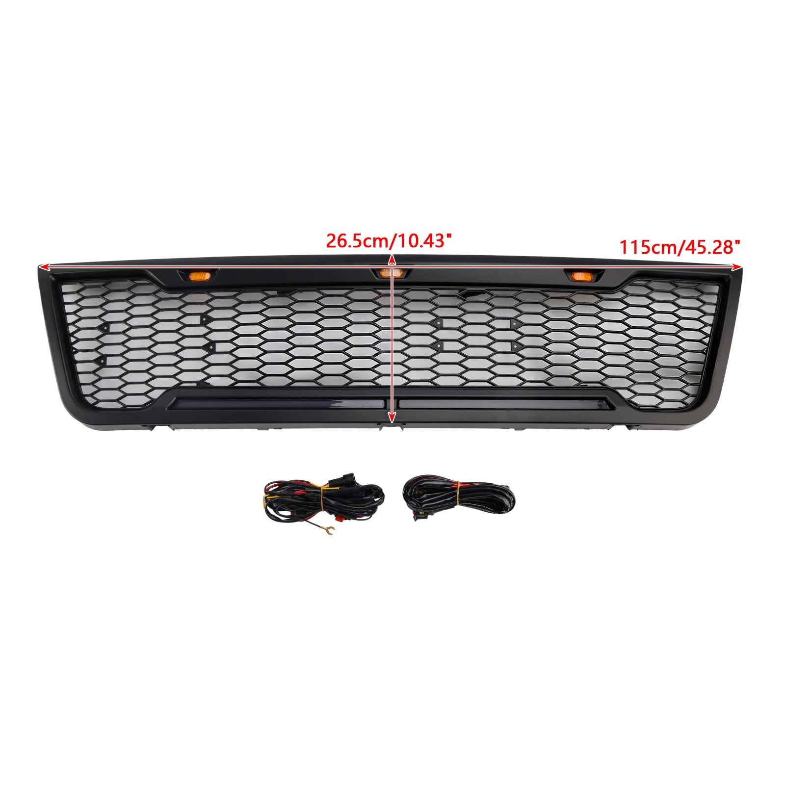2003-2007 Ford E150 E250 E350 With Led Black Front Bumper Grill Grille