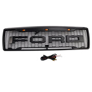 1992-1996 Ford F150 W/ Led Matte Black Front Honeycomb Bumper Grille Grill