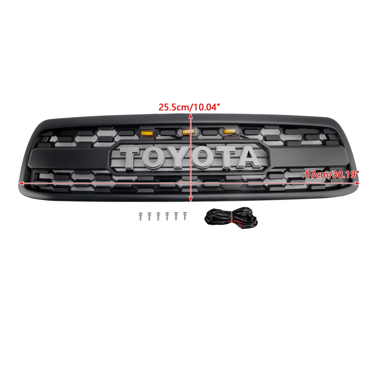 Matte Black Front Bumper Grill Grille Fit Toyota Tundra 2000-2002 W/LED